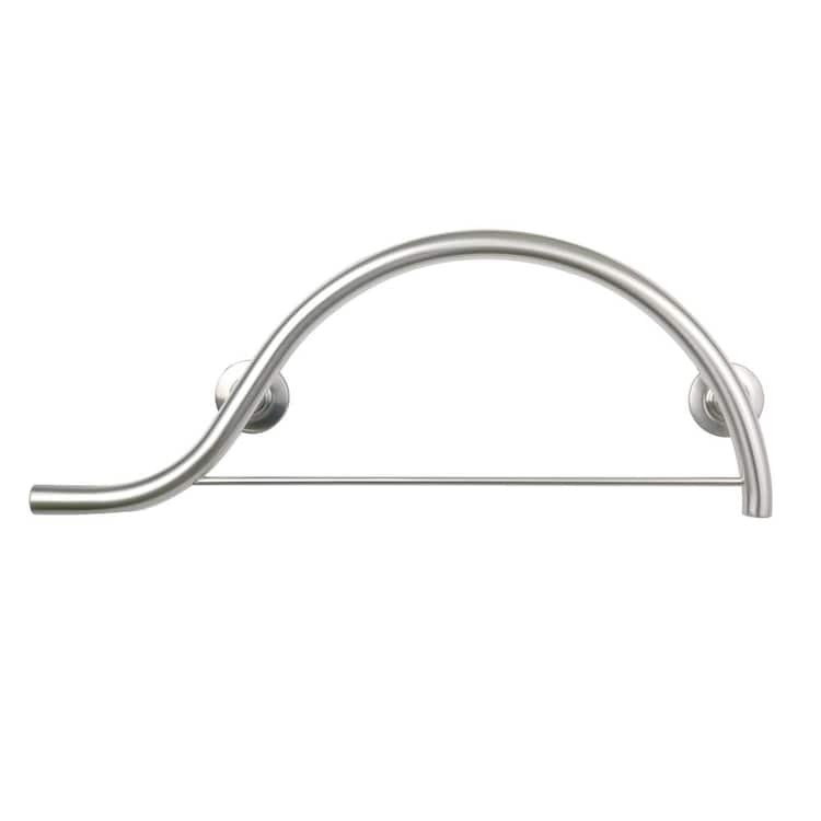 SEACHROME 30- inch Designer Curved/Waved Bathroom Shower Grab Bar with Towel Bar, Left-Handed, Satin