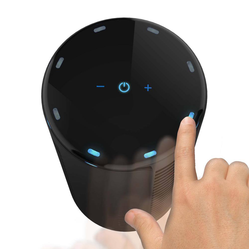 Black Oscillating Tower Fan with Adjustable Height and Alexa Control