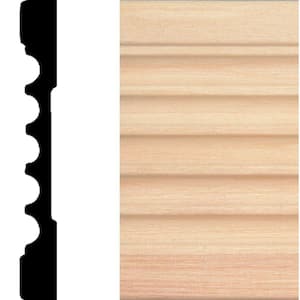 HOUSE OF FARA 3/4 in. x 4 in. x 7 ft. Oak Wood Ribbed Fluted Casing Moulding  9738 - The Home Depot