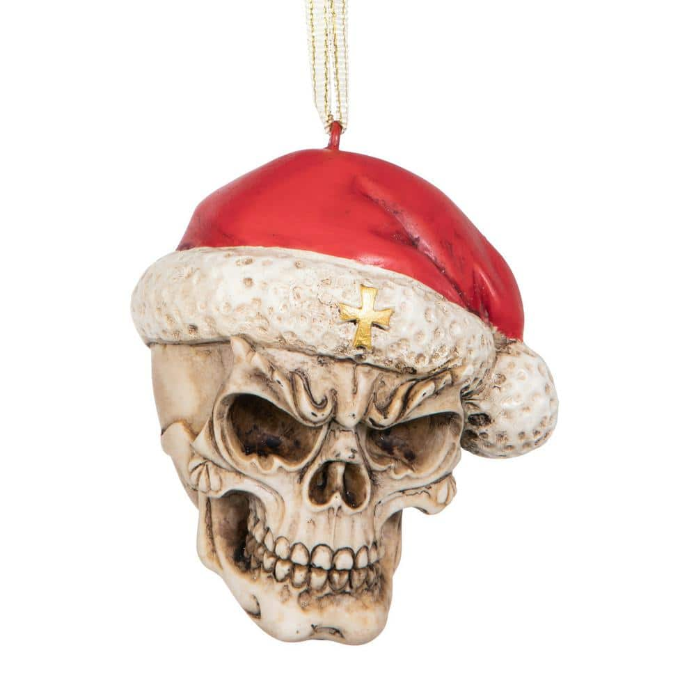 Design Toscano Skelly Claus II Skeleton 2.5 in. Multi Shatterproof Other Shape Holiday Ornament