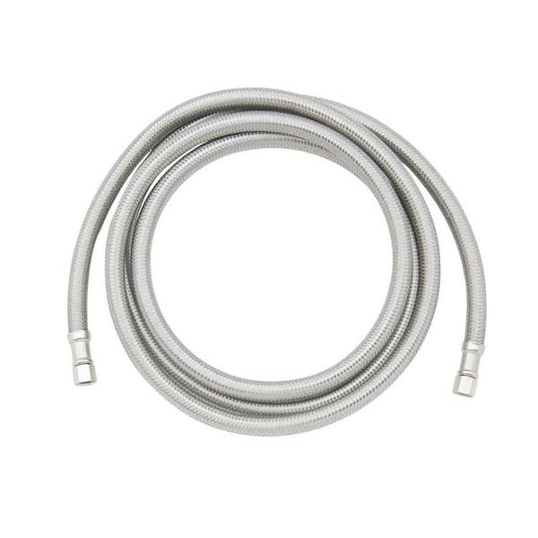 2-Pack Stainless Steel Refrigerator / Ice Maker Hose 1/4x1/4 6ft Water  Supply