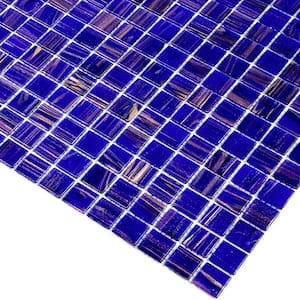 Celestial Glossy Royal Blue and Gold 12 in. x 12 in. Glass Mosaic Wall and Floor Tile (20 sq. ft./case) (20-pack)