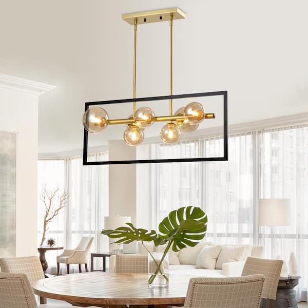 Gold rectangle online chandelier