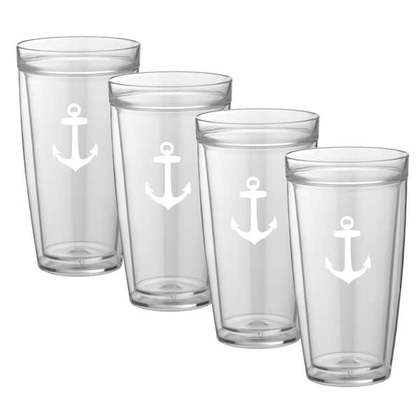 Nautical Beer Mug Set, Sailboat, Anchor, Beach House Glasses, Coastal Decor