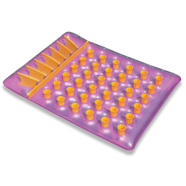 Swimline 9036 Giant 2 Person Inflatable Swimming Pool or Lake Floating Air Mattress Water Lounger with Headrest, Purple/Orange