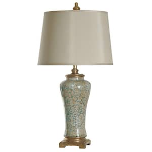 StyleCraft 34 in. Majestic Gold Table Lamp with Cream Fabric Shade L31981DS