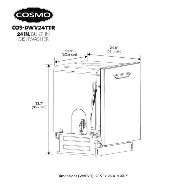 その他 TACAM720 dwos6rj COSMO COS DWV24TTR 24 in. Vista Collection Built in Dishwasher