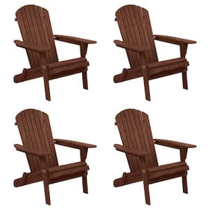 Carbonized Folding Wood Adirondack Chair (4-Pack)
