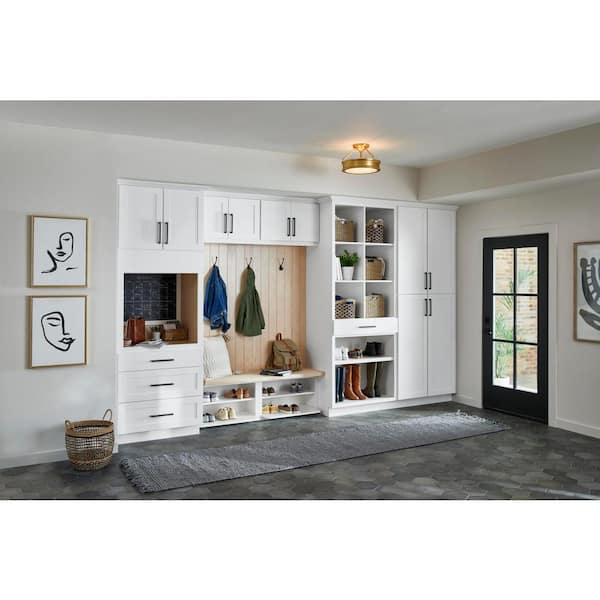 Avondale 18 in. W x 90 in. H x 24 in. D Ready To Assemble Plywood Shaker Utility Pantry Cabinet in Alpine White