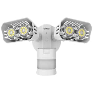 18-Watt White Motion Activated Outdoor Integrated LED Flood Light