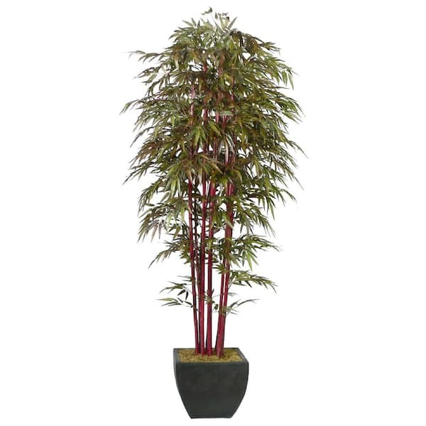 VINTAGE HOME 8 ft. Tall High End Silk Realistic Bamboo Tree with Decorative Planter