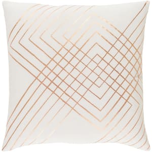 Eversholt Cream Geometric Polyester 20 in. x 20 in. Throw Pillow