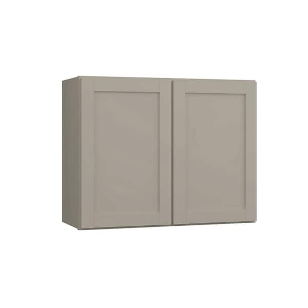 Hampton Bay Courtland 30 in. W x 12 in. D x 23.5 in. H Assembled Shaker Wall Bridge Kitchen Cabinet in Sterling Gray