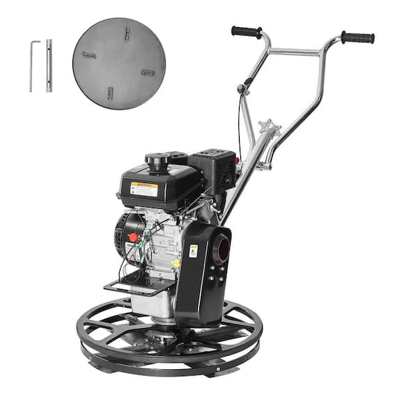 Power Trowel 6HP Gas-Powered Smooth Concrete Surface Finisher 55 in. x 24 in. Finishing Trowel with Rubber, Black