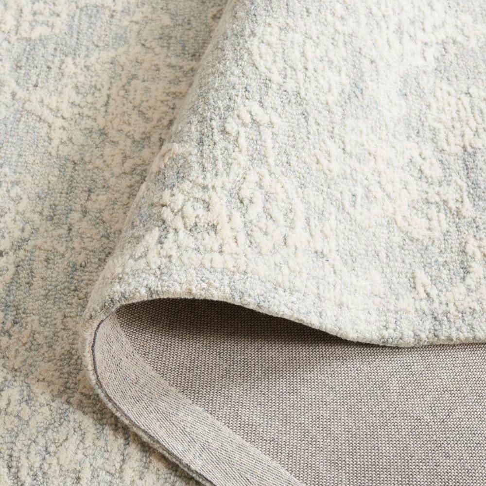 Ivory and Light Grey Hand-Tufted Wool 3' x 5' Area Rug