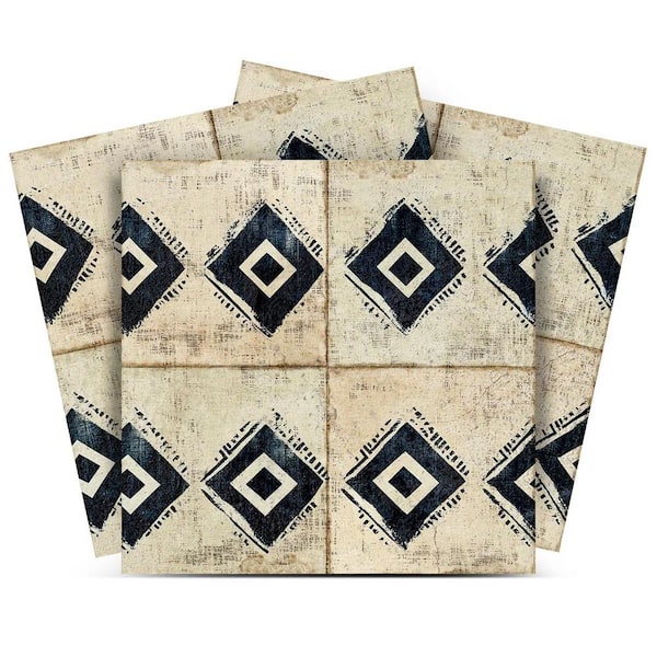MI ALMA Beige and Black R202 6 in. x 6 in. Vinyl Peel and Stick Tile (24 Tiles, 6 sq. ft. /Pack)