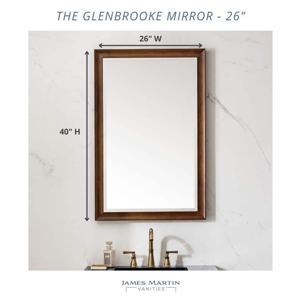 Glenbrooke 26" x 40" Natural Walnut Wood Vanity Mirror
