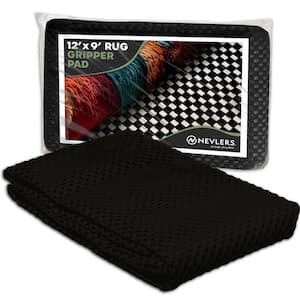 9 ft. x 12 ft. Premium Grip and Dual Surface Non-Slip Rug Pad in Black