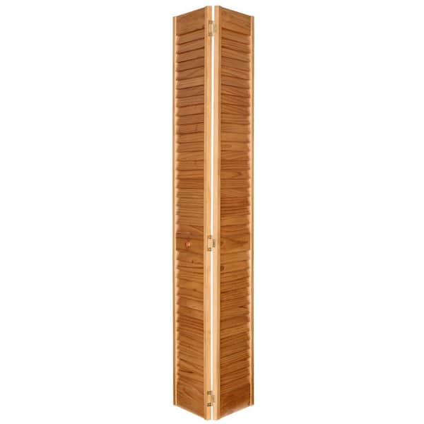 Home Fashion Technologies 32 in. x 80 in. Louver/Louver MinWax Cherry Solid Wood Interior Closet Bi-fold Door