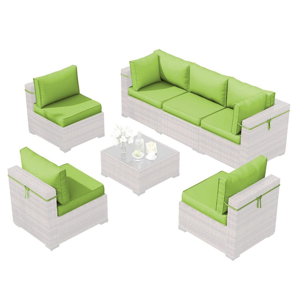 14-Piece Outdoor Sectional Replacement Cushions, 4 in. Thick Waterproof Patio Sofa Cushions for 6-Seat Set Olive Green price history on PriceWatchPro