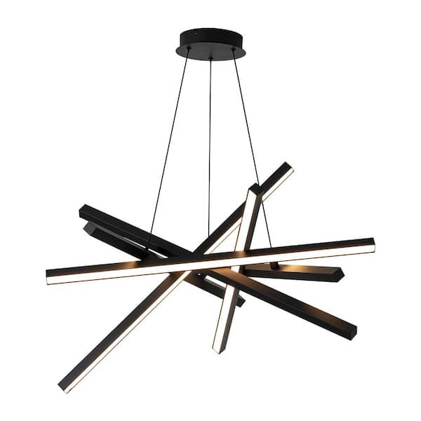 Aidan 6-Light Modern Black Sputnik Cluster Integrated LED Chandelier