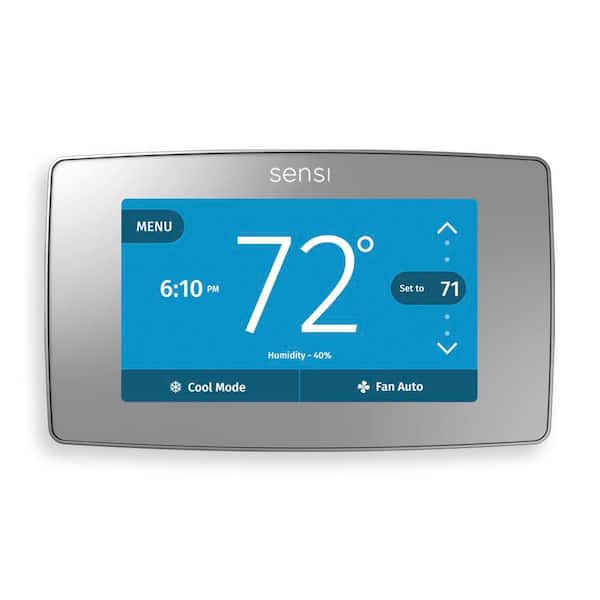Copeland Sensi Touch 7-day Programmable Wi-Fi Smart Thermostat with Touchscreen Color Display, C-wire Required - Silver