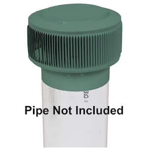 Aura PVC Vent Cap 8 in. Dia Green Aluminum Exhaust Static Roof Vent with Adapter for Sch. 40 or Sch. 80 PVC Pipe