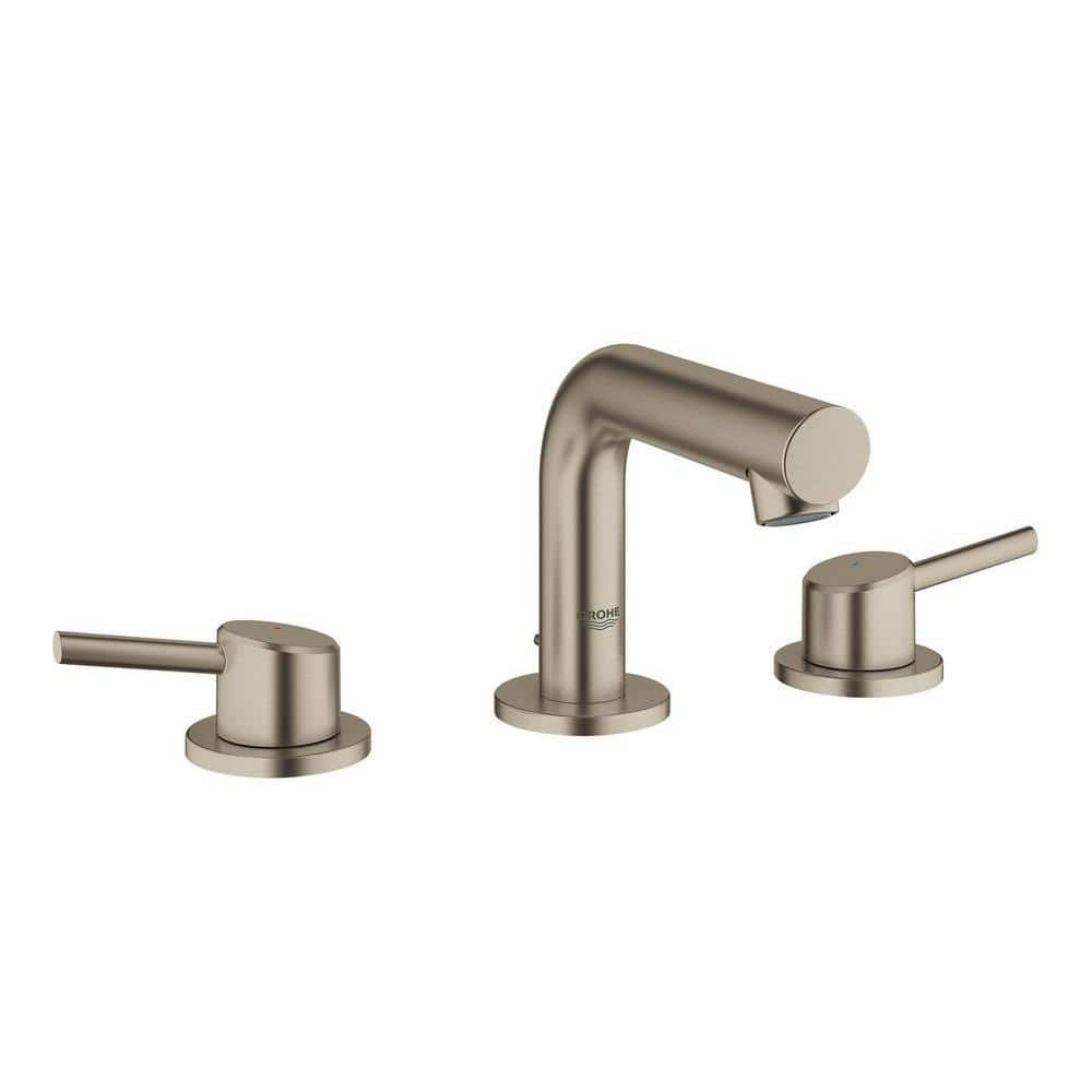 GROHE Concetto 8 In Widespread 2 Handle Mid Arc Bathroom Faucet In   Brushed Nickel Grohe Widespread Bathroom Faucets 20572en1 64 1000 