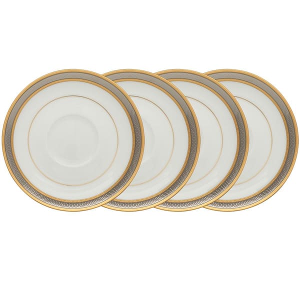 Noritake Brilliance 6 in. (White) Bone China Saucers, (Set of 4)