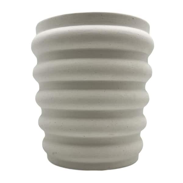 Beige 6 in. Swirl Stackable Ceramic Vase