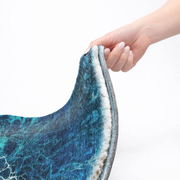 Dream Shag Premium Machine Washable Abstract ADS652 Navy 9 ft. x 12 ft. Area Rug