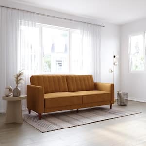 Iris Rust Velvet Tufted Transitional Futon