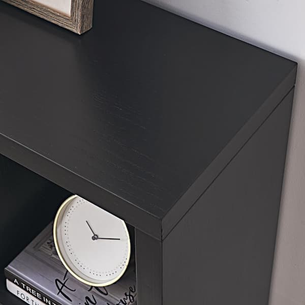 FUNKOL 43.3 in. L x 13.8 in. W x 35.6 in. H,Ready to Assembly Black MDF Wall Cabinet with Seven 7 Cube Storage Spaces