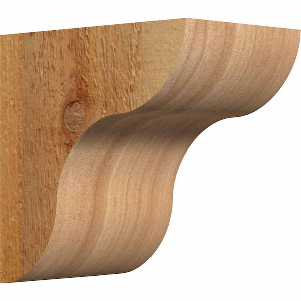 Ekena Millwork 4 in. x 6 in. x 6 in. Western Red Cedar Carmel Rough Sawn Corbel