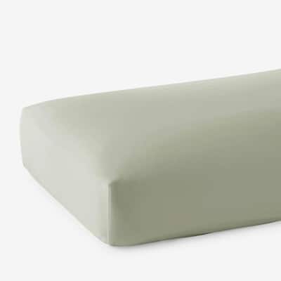 Company Cotton Wrinkle Free Sateen Laurel Green Sateen King Fitted Sheet