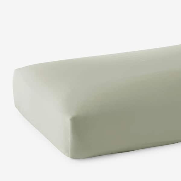 The Company Store Company Cotton Laurel Green Wrinkle-Free Sateen Twin Fitted Sheet