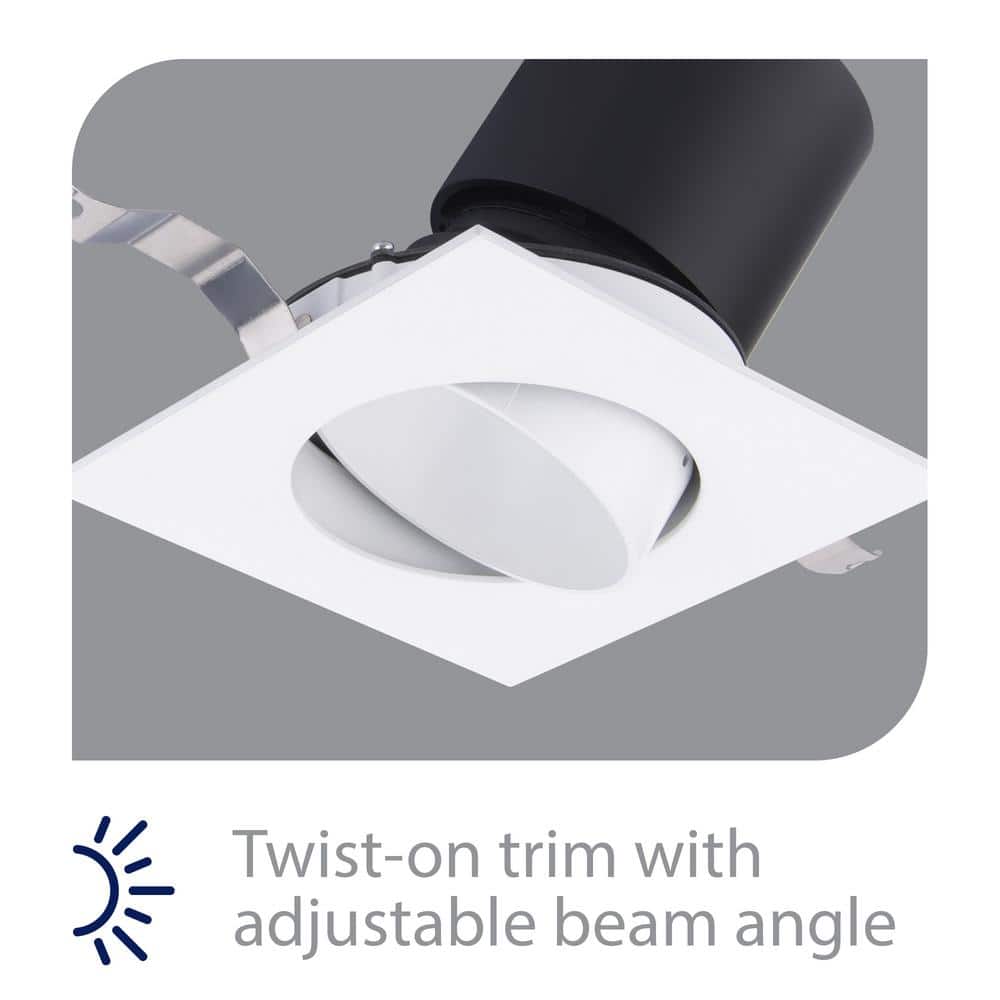 White Aluminum 3'' LED Adjustable Recessed Lighting Kit