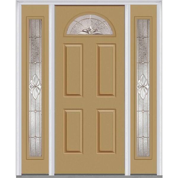 MMI Door 60 in. x 80 in. Heirloom Master Right-Hand Inswing 1/4-Lite Decorative Painted Steel Prehung Front Door with Sidelites