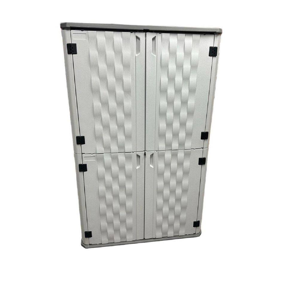 4.2 ft. W x 2.4 ft. D HDPE Vertical Outdoor Storage Shed, Waterproof Plastic Resin Trash Can Storage Cabinet with Floor price history on PriceWatchPro
