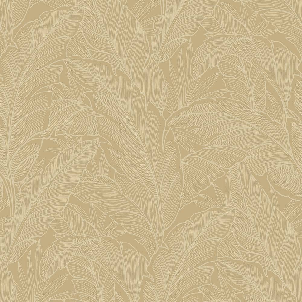 Seabrook Designs Old Gold Deco Banana Leaf Paper Un-Pasted Non-Woven ...