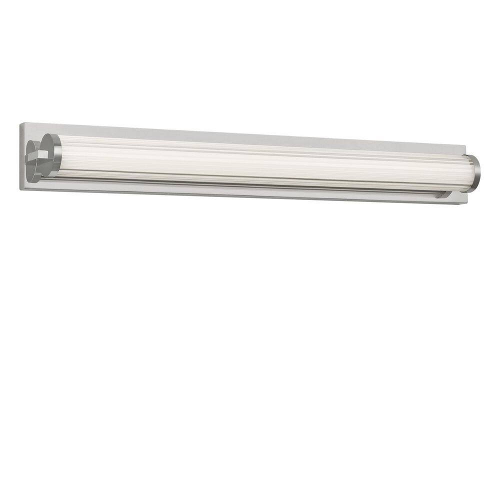 Weston 34 in. W x 4.25 in. H Chrome Bathroom LED Vanity Light with Ribbed Glass Lens price history on PriceWatchPro