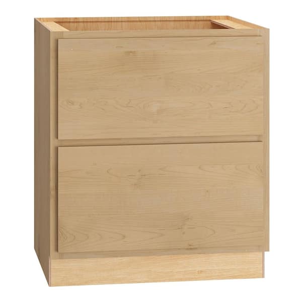 QuickShip Cottage 30 in. W x 24 in. D x 34.5 in. H Assembled 2-Drawer Base Kitchen Cabinet in Canopy Partial Overlay