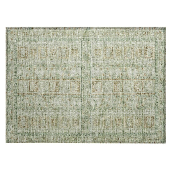Chantille Machine Washable Indoor/Outdoor Abstract ACN2173 Green 1 ft. 8 in. x 2 ft. 6 in. Accent Rug