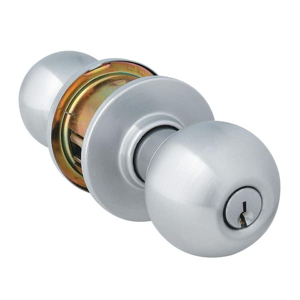 Commercial Steel Ball Entrance Lockset Keyed Entry Door Knob