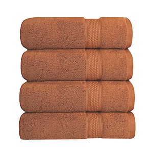 A1HC Bath Sheet 500 GSM Duet Technology 100% Cotton Ring Spun Burnt Caramel 35 in. x 70 in. Highly Absorbent (Set of 4)