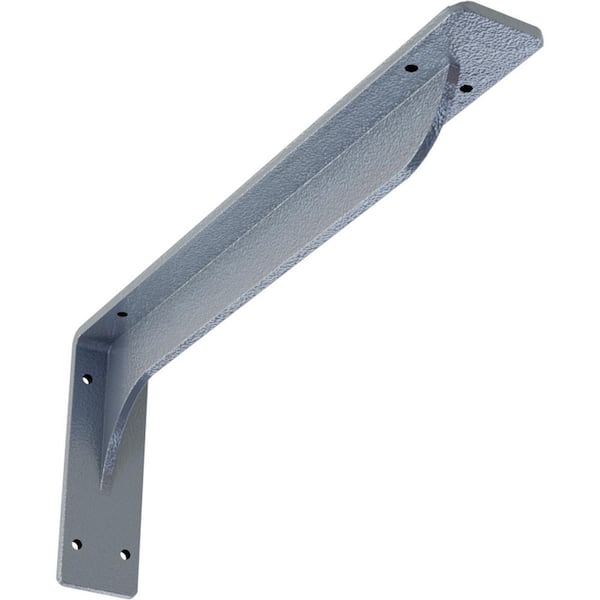 Ekena Millwork 2 in. W x 6-1/2 in. H x 16 in. D Hammered Light Blue Embrey Steel Bracket