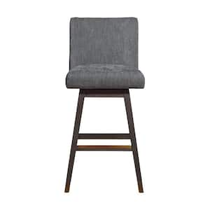 30 in. Gray High Back Wood Bar Chair with Upholstery Seat