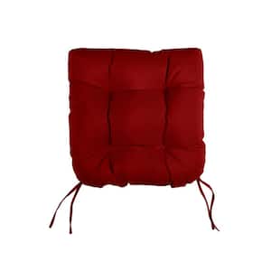 Crimson Tufted Chair Cushion Round U-Shaped Back 19 x 19 x 3