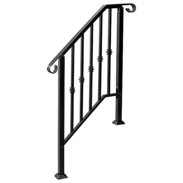 53 in. x 31 in. Black Galvanized Iron Railing Kit