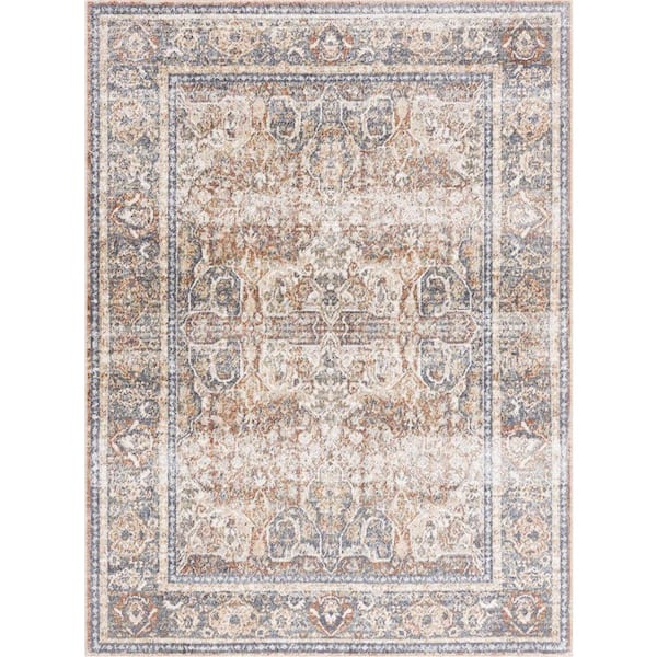 HAUTELOOM Arias 7 ft. x 9 ft. Beige/Camel/Medium Gray Area Rug